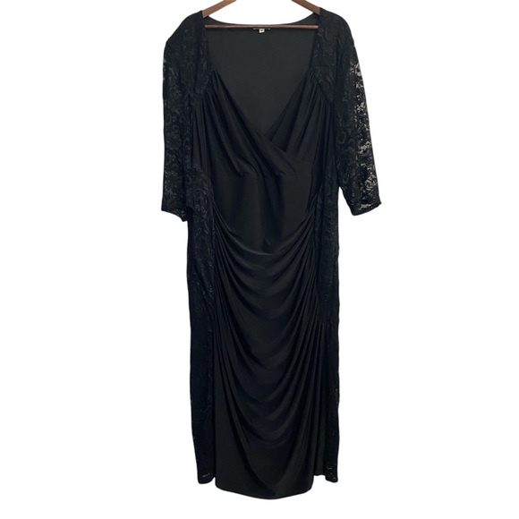KIYONNA‎ | 4X whimsigoth sexy feminine lace draped ruched draped cocktail dress - Picture 1 of 16
